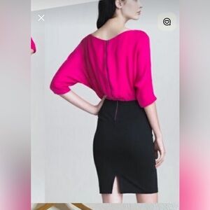 Alice + Olivia Silk Dress w/ Attached pencil mini skirt